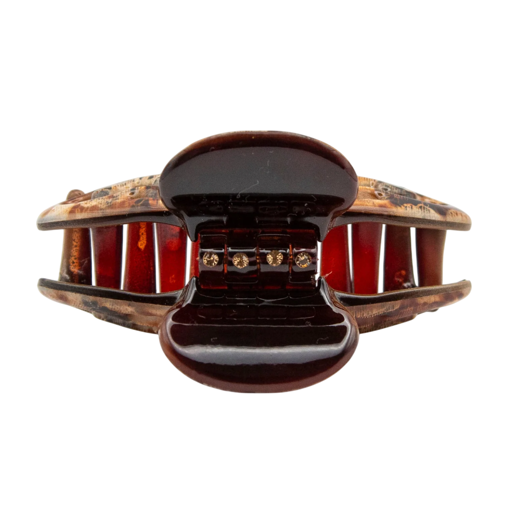 GRIFFE Dentelle Marron Beige - Заколка-краб Melissa мала - фото №4